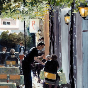 Cafe de Muenster- Acryl auf Leinwand 50×100
